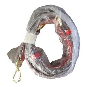 Black/Red Handbag Strap w/Gold Hardware